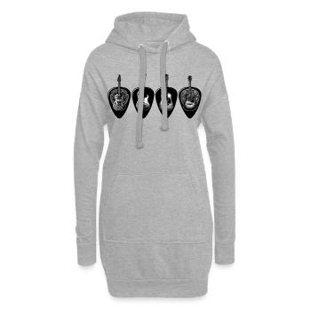 Black & White Gitarrenquartett - Hoodie-Kleid - Grau meliert - Vorne
