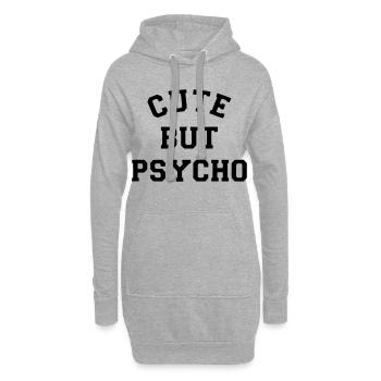Mignon mais psychopathe. Sympa mais psychopathe. Humour* - Sweat-shirt à capuche long Femme - gris chiné - Devant