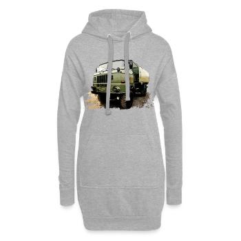 W50 LKW Klassiker - Hoodie-Kleid - Grau meliert - Vorne