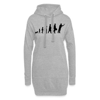 Entwicklung eines Dartspielers - Hoodie-Kleid - Grau meliert - Vorne