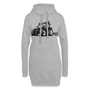 Tracteur Steyr 6145 - Sweat-shirt à capuche long Femme - gris chiné - Devant