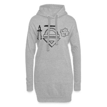 Bauzeichner Grafik - Hoodie-Kleid - Grau meliert - Vorne