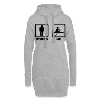 Ich als Ruderer - Hoodie-Kleid - Grau meliert - Vorne
