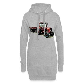 Belarus MTS 80 mit Anhänger - Hoodie-Kleid - Grau meliert - Vorne