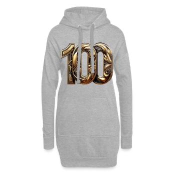 100 ans or moderne 100e cadeau d’anniversaire - Sweat-shirt à capuche long Femme - gris chiné - Devant