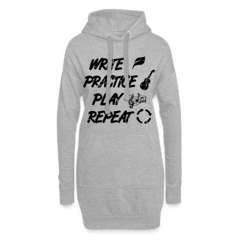 Citation de Ukulélé de motivation - Sweat-shirt à capuche long Femme - gris chiné - Devant