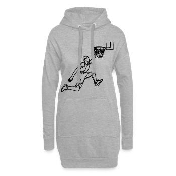 Illustration de basket-ball - Sweat-shirt à capuche long Femme - gris chiné - Devant