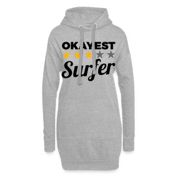 Surfeur moyen - Sweat-shirt à capuche long Femme - gris chiné - Devant