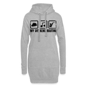 Saxophonisten Wochenende - Hoodie-Kleid - Grau meliert - Vorne
