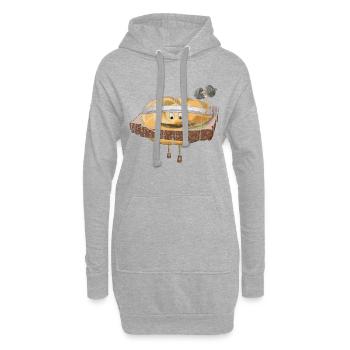 Leberkas Semmerl – Illustration drôle - Sweat-shirt à capuche long Femme - gris chiné - Devant