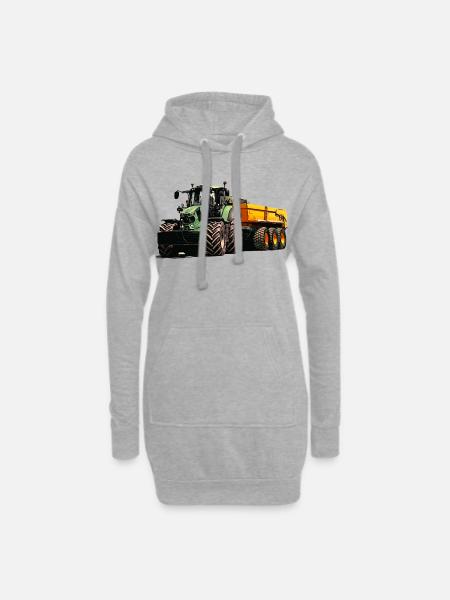 Deutz mit Anhänger Kipper - Hoodie-Kleid - Grau meliert