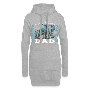 vatertag papa 2 kinder dad daddy elefant papafant - Hoodie-Kleid - Grau meliert - Vorne