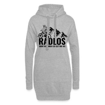 Mountainbike Radlos sieht man mich so gut wie nie  - Hoodie-Kleid - Grau meliert - Vorne