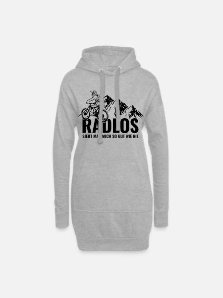 Mountainbike Radlos sieht man mich so gut wie nie - Hoodie-Kleid - Grau meliert
