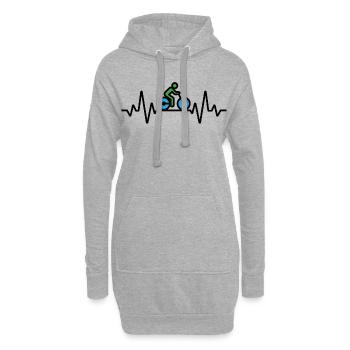 Sehr sportlicher Radfahrer - Hoodie-Kleid - Grau meliert - Vorne