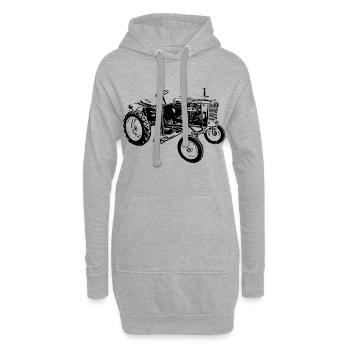 Tracteur Poney - Sweat-shirt à capuche long Femme - gris chiné - Devant