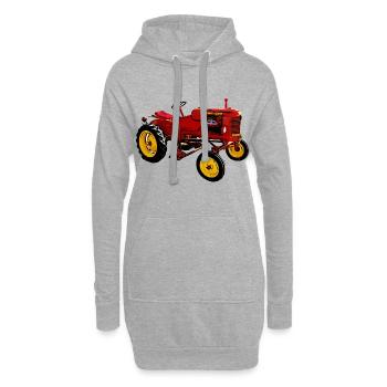 Tracteur Poney - Sweat-shirt à capuche long Femme - gris chiné - Devant