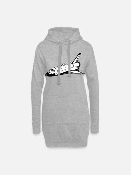 Space Shuttle - Hoodie-Kleid - Grau meliert