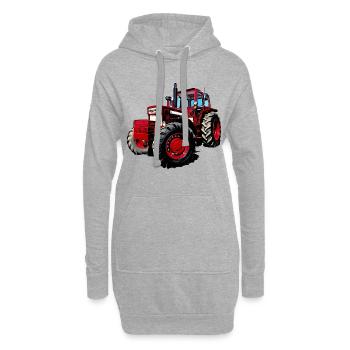 V BM 814 Turbo Traktor - Hoodie-Kleid - Grau meliert - Vorne