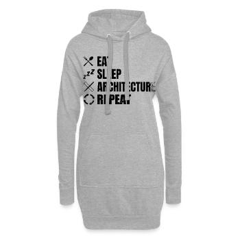 Calendrier de l’architecture - Sweat-shirt à capuche long Femme - gris chiné - Devant