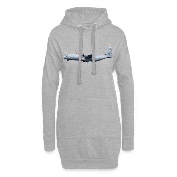 C-130 Super Hercules - Hoodie-Kleid - Grau meliert - Vorne