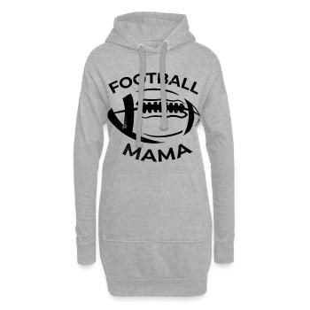 Maman de football - Sweat-shirt à capuche long Femme - gris chiné - Devant