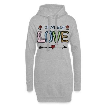 Love - Hoodie Dress - heather grey - Front