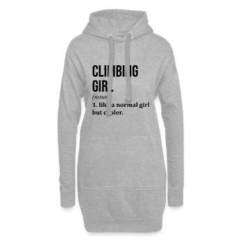 escalade - Sweat-shirt à capuche long Femme - gris chiné - Devant