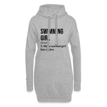 natation - Sweat-shirt à capuche long Femme - gris chiné - Devant