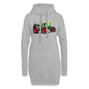 Alter Deutz Traktor D25 - Hoodie-Kleid - Grau meliert - Vorne