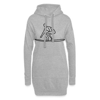 Croquis de surf - Sweat-shirt à capuche long Femme - gris chiné - Devant