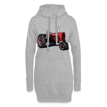 International Harvester Farmall H Traktor - Hoodie-Kleid - Grau meliert - Vorne