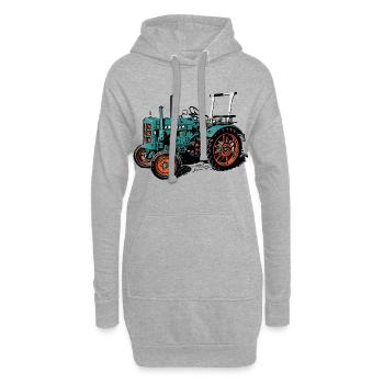 Hanomag R16 Traktor - Hoodie-Kleid - Grau meliert - Vorne