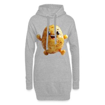 Gut Gelauntes Kartoffelmännchen Laufen Shirt - Hoodie-Kleid - Grau meliert - Vorne