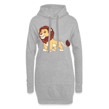 Un lion magnifique - Sweat-shirt à capuche long Femme - gris chiné - Devant