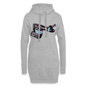 Marteau burineur sans fil - Sweat-shirt à capuche long Femme - gris chiné - Devant