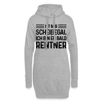 Rente Ist mir scheißegal Ich bin eh bald Rentner - Hoodie-Kleid - Grau meliert - Vorne