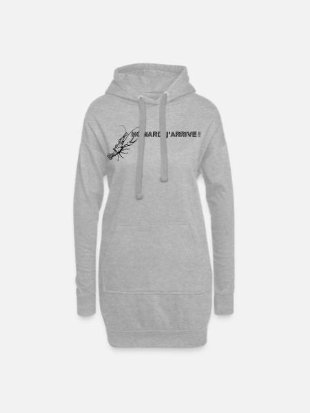 Homard, j'arrive ! - Sweat-shirt à capuche long Femme - gris chiné