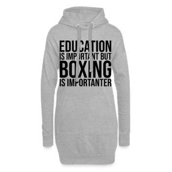 boxe - Sweat-shirt à capuche long Femme - gris chiné - Devant