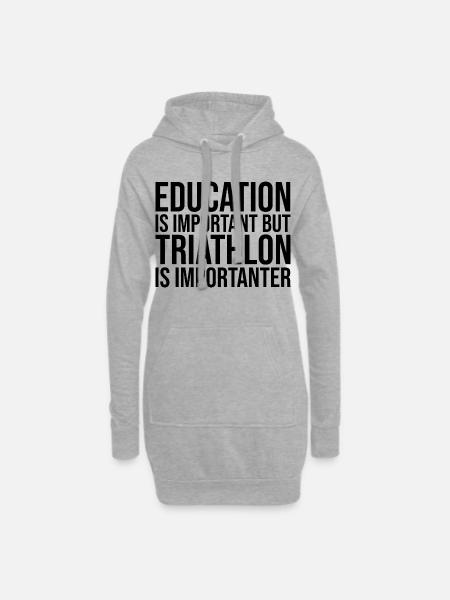 Triathlon-Triathlon-Triathlon - Hoodie-Kleid - Grau meliert