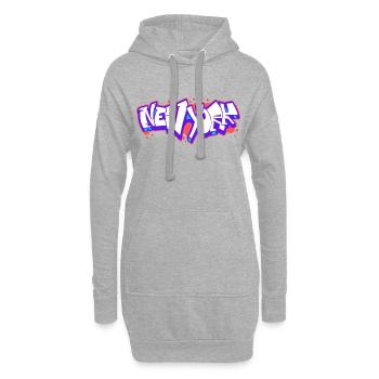 Graffiti horizontal de New York 1 - Sweat-shirt à capuche long Femme - gris chiné - Devant