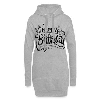 Bon anniversaire - Sweat-shirt à capuche long Femme - gris chiné - Devant