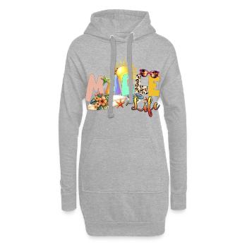 Strand Leben Sommer Vibe - Hoodie-Kleid - Grau meliert - Vorne
