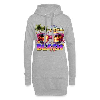 Malle Urlaub Strandparty Mallorca lustige Sprüche - Hoodie-Kleid - Grau meliert - Vorne