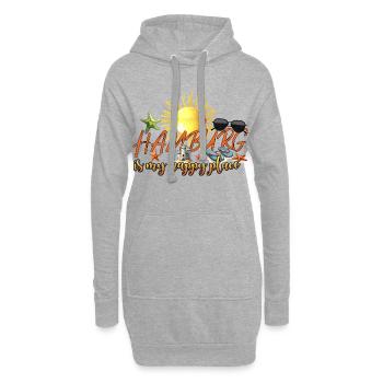 Hamburg is my happy place Urlaubsreise Nordsee - Hoodie-Kleid - Grau meliert - Vorne