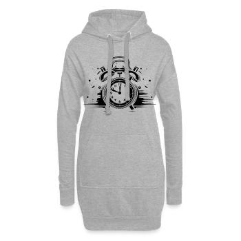 Uhr Skizze - Hoodie-Kleid - Grau meliert - Vorne