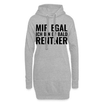 Mir egal Ich bin eh bald Rentner - Hoodie-Kleid - Grau meliert - Vorne