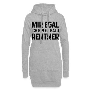 Rente Spruch Mir egal Ich bin eh bald Rentner - Hoodie-Kleid - Grau meliert - Vorne