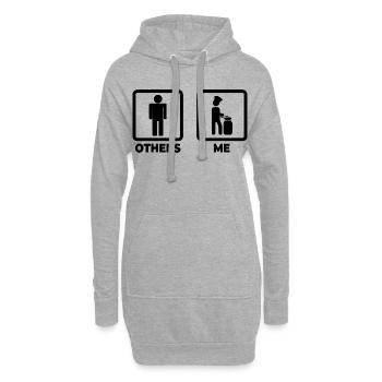 Moi en tant que cuisinier - Sweat-shirt à capuche long Femme - gris chiné - Devant
