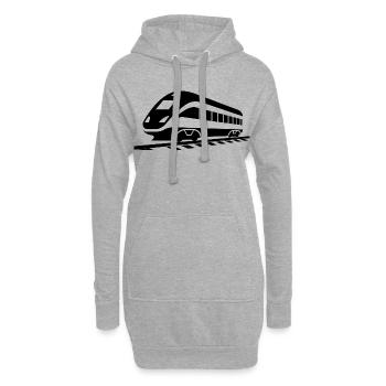 Chemin de fer - Sweat-shirt à capuche long Femme - gris chiné - Devant